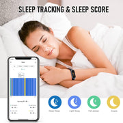 Fitness Tracker with 24/7 Heart Rate, Activity Trackers with Blood Pressure Sleep Monitor, 1.10" AMOLED Screen Step Tracker, Waterproof Step Counter, Health Smart Watch Pedometer for Women Men