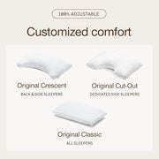 Coop Home Goods Original Adjustable Pillow, Queen Size Bed Pillow for Sleeping, Cross Cut Memory Foam Pillow - Medium Firm Back, Stomach and Side Sleeper Pillow, CertiPUR-US/GREENGUARD Gold