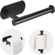 JOPOFI Toilet Paper Holder - Adhesive Toilet Paper Holder - Matte Black | Toilet Paper Holder Wall Mount for Bathroom,Stainless Steel Command Strip Toilet Paper Roll Holder Stick On Wall,No Drilling