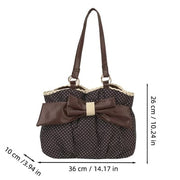 Vintage Polka Dot Bow Tote Bag