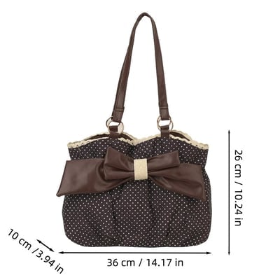 Vintage Polka Dot Bow Tote Bag