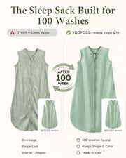 Yoofoss Baby Sleep Sack 0-6 Month 0.5TOG 100% Organic Cotton 2-Way Zipper | Wearable Blankets Toddler Sleeping Sack 3 Pack, Comfy Soft Lightweight