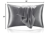 BEDELITE Satin Pillowcases, Queen Size 20x30 Inch, Dark Grey, Set of 2 | Similar to Silk Pillow Cases, Soft and Cooling, Reduces Friction, Gentle on Hair and Skin, Envelope Closure, Women Men Gift