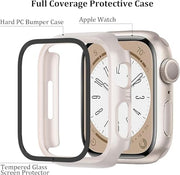 6-Pack Case with Screen Protector for Apple Watch SE3/SE2/SE/6/5/4 40mm | Hard-PC Protective Face Cover, Slim Bumper with Scratch Resistant Tempered Glass, HD Sensitive Touch Film for iWatch 40 mm