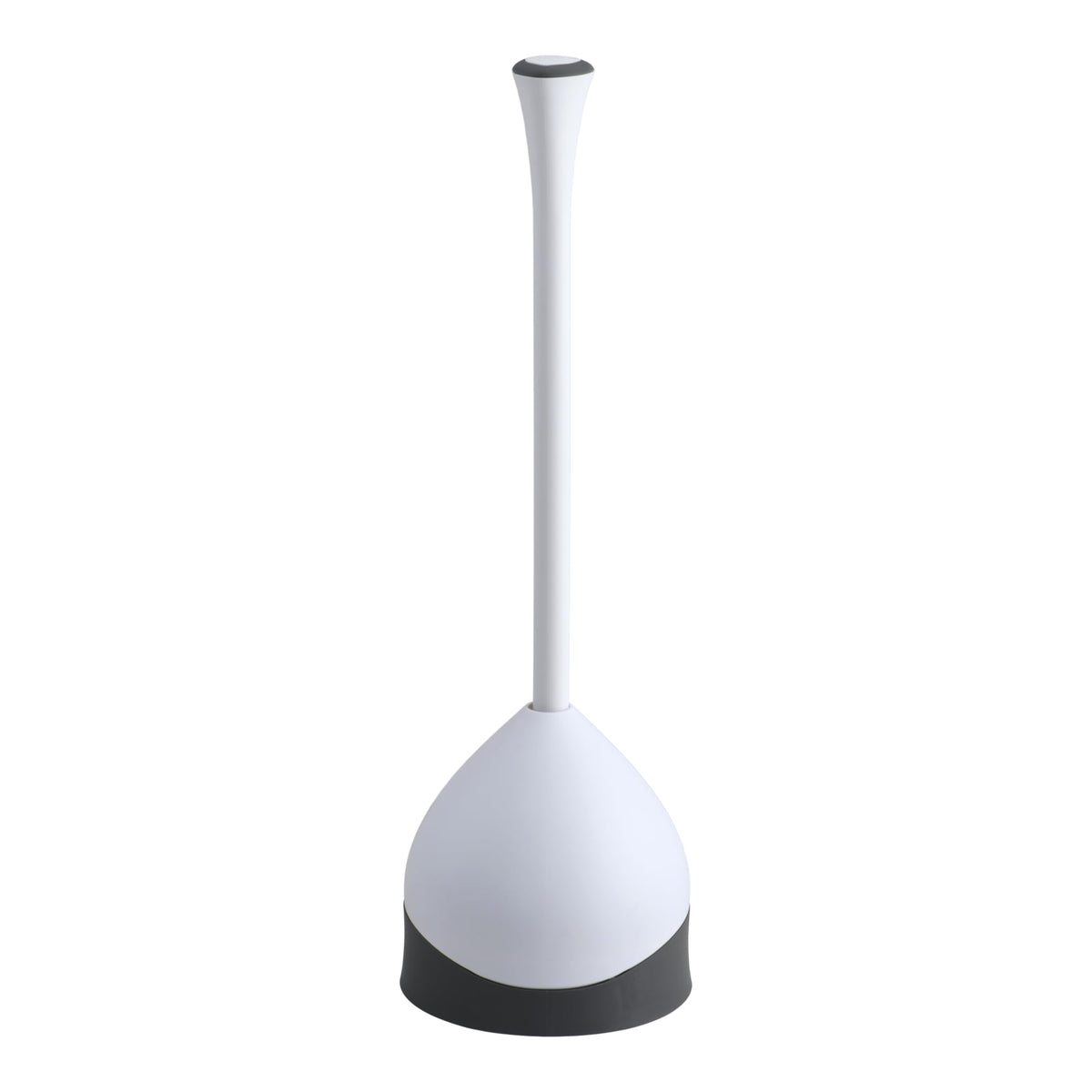 Clorox Toilet Plunger with Hideaway Holder Caddy Heavy-Duty Compact Design with Non-Skid Rubber Base for Bathroom Convenient Storage Toilet Unclogger, 6.5x19.5-Inch, White