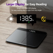 Ovutek Bathroom Scales Digital Weight 450lb, Most Accurate to 0.05lb | Extra LED Display with Large Clear Numbers for Body Weighting, Baby, Pet, Elderly Home Use, Sturdy and Durable Base Machine