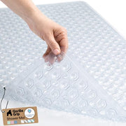 GORILLA GRIP Bath Tub Shower Mat, Bathtub Floor Liner, 35x16 Clear | Patented Large Mats, Machine Washable, Suction Cups and Drain Holes to Keep Tubs Clean, Soft on Feet, Bathroom Essentials