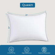 Sasttie Firm Pillows Queen Size Set of 2, Bed Pillows for Side, Back, and Stomach Sleepers - Oeko-Tex Certified Down Alternative Plump Filling - Hotel Quality and Machine Washable, 2 Pack