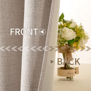 MIULEE 100% Blackout Linen Curtains for Bedroom 52x84 Inches Natural Beige | Room Darkening, Light Blocking, Thermal Insulated, Grommet Top, Linen Textured, Window Curtains for Living Room, 2 Panels