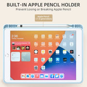 Akkerds for iPad 9th/8th/7th Generation Case 10.2 Inch, Sky Blue | With Pencil Holder, for iPad 10.2 Case 2021/2020/2019, Soft TPU Back, Slim Trifold Stand Protective Cover, Auto Sleep/Wake