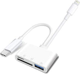 Apple Dual-Interface (USB-C & Lightning) SD/TF Card Reader and USB Adapter