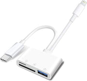 Apple Dual-Interface (USB-C & Lightning) SD/TF Card Reader and USB Adapter