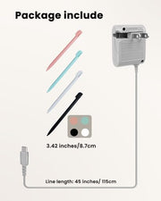 DS Lite Charger Kit Compatible with DS Lite 100-240V Wall Plug Adapter with 4 Stylus Pen for DS Lite