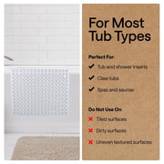 GORILLA GRIP Bath Tub Shower Mat, Bathtub Floor Liner, 35x16 Clear | Patented Large Mats, Machine Washable, Suction Cups and Drain Holes to Keep Tubs Clean, Soft on Feet, Bathroom Essentials
