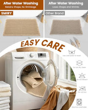 Smiry Waffle Bath Mat 30X20, Extra Soft Absorbent Bathroom Rugs, Brown | Non Slip Machine Washable Quick Dry Bath Rugs for Bathroom Floor, Tub, Shower, Home Decor Accessories
