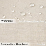 MIULEE Beige Scalloped Shower Curtain Linen Textured with 12 Metal Hooks Cute Heavy Duty Washable Waterproof Neutral Thick Cloth Shower Curtains with Black Border for Bathroom Bathtub,W72*L72 Cream