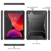 Soke Case for iPad 9th/8th/7th Generation 10.2-Inch - Black | Built-in Screen Protector and Kickstand, Rugged Full Body Protective Cover for Apple iPad Gen 9/8/7 2021/2020/2019