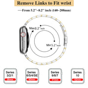 MioHHR Slim Metal Band Compatible with Apple Watch Bands 42/41/40/38mm | Thin Luxury Stainless Steel iWatch Bands Series 12/11/10/9/8/7/6/5/4/3/2/1/SE3/SE2/SE for Women,Silver/Gold