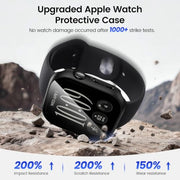 Tensea 3PCS for Apple Watch Screen Protector Case Series 12 46mm | iWatch Protective Face Cover for Women Men, Tempered Glass Film Hard Bumper for iPhone Watch 12 46 mm Accessories
