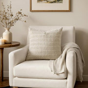MIULEE Corduroy Decorative Throw Pillow Covers 18x18 Cream White Pack of 2 | Soft Boho Striped Pillow Covers Modern Farmhouse Home Decor For Sofa Living Room Couch Bed