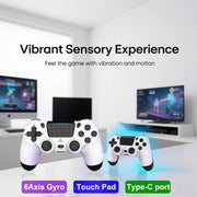 MOVONE Wireless Controller Dual Vibration Game Joystick Controller for Ps4 Controller/Slim/Pro,Compatible with PS4 Console (black)