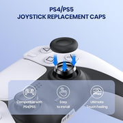 NEWDERY Joystick Replacement Grip Caps for PS5/PS4 Controller | Silicone Thumb Grip Cap Replacement Set, Anti-Slip Design, Compatible with PS5/PS4 Controller, Black, 10-Pack