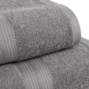 Amazon Basics 6-Piece Fade-Resistant 100% Cotton Towel Set for Bathroom, Soft and Absorbent, 2 Bath Towels, 2 Hand Towels, 2 Washcloths, Gray