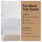 GORILLA GRIP Bath Tub Shower Mat, Bathtub Floor Liner, 35x16 Clear | Patented Large Mats, Machine Washable, Suction Cups and Drain Holes to Keep Tubs Clean, Soft on Feet, Bathroom Essentials