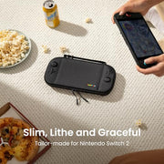 tomtoc Slim Carring Case for Nintendo Switch 2, Military Grade Protection | Odorless Felt Protective Hard Shell with 12 Game Card Slots, Portable Travel Storage Bag with Original Patent, Soft Interior