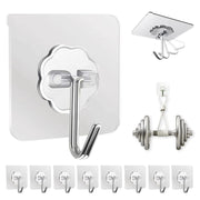 DDMY Adhesive Wall Hooks Clear 50lb(Max) Heavy Duty Hanging Sticky-10 Pack | Heavy Duty Hooks for Walls Hanging 50 lbs No Damage, Waterproof Sticky Transparent Ceiling Hook for Towel/Kitchen/Outdoor