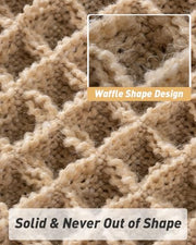 Upgraded Waffle Bath Mat Ultra Absorbent Non Slip Bathroom Mat, 17" x 24" | Brown, Quick Dry Washable Bathroom Rugs, Extra Soft Decorative Bath Rugs for Bathroom Floor, Beside Tub and Shower