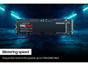 Samsung SSD 990 PRO 2TB, PCIe 4.0 M.2 2280, Up to 7,450 MB/s | NVMe Internal Solid State Hard Drive for High End Computing, Gaming, and Heavy Duty Workstations, (MZ-V9P2T0B/AM)