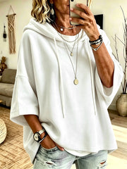 three-quarter-sleeve-drawstring-hooded-sweatshirt
