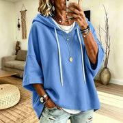 three-quarter-sleeve-drawstring-hooded-sweatshirt