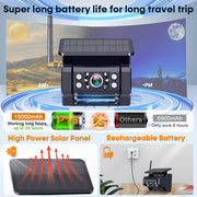 1080P HD Wireless Backup Camera - 1 Minute Magnetic Easy Install No Wiring | 7" Anti-Glare Monitor, Clear Night Vision, Solar 24H Long Life, Scratch-Proof Rear View Camera for Truck, Trailer, Small RV