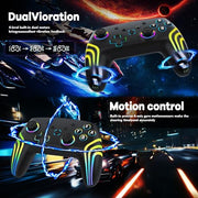 MYSTILUCK Wireless Pro Controller for Switch/Switch 2/Lite/OLED/PC | Gamepad with 7 Color-Changing RGB Lighting/Dual Vibration/6-Axis Gyroscope/Turbo, Ergonomically Designed Precise Joystick