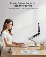Nulaxy Ergonomic Adjustable Laptop Stand for Desk, Dual Foldable Computer Riser with Advanced Heat-Vent, Heavy-Duty Portable Notebook Holder for Posture Correction, Compatible with Mac 10-16" Laptops