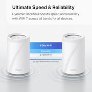 Deco 7 Pro Tri-Band WiFi 7 BE10000 Whole Home Mesh System 6-Stream 10 Gbps | 4 x 2.5G Ports Wired Backhaul, 4 x Smart Internal Antennas, Up to 7,600 Sq.ft, VPN, HomeShield, AI-Roaming (BE63 3-Pack)