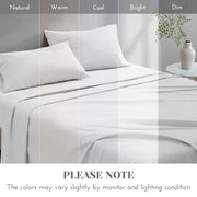 Comfort Spaces 100% Cotton Percale Sheets Twin Sheet Set 3 Pcs, White | Crisp, Cool & Breathable Bed Sheets, 12" Deep Pocket Fits Up to 14" Mattress, Lightweight, All Season Cozy, with Pillow Case