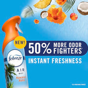 Febreze Air Mist, Air Freshener Spray, Odor Fighting Room Spray, Deodorizer for Home Bathroom Kitchen Office Apartment Dorm Room Classroom, Heavy Duty Crisp Clean Scent, 8.1oz (Pack of 3)