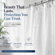 EHZNZIE Crystal Clear Shower Curtain Liner 72x72, PEVA Waterproof Bath Curtain, No Chemical Smell, 3 Weighted Magnets, Durable with Rustproof Metal Grommets