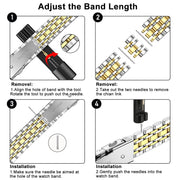 MioHHR Slim Metal Band Compatible with Apple Watch Bands 42/41/40/38mm | Thin Luxury Stainless Steel iWatch Bands Series 12/11/10/9/8/7/6/5/4/3/2/1/SE3/SE2/SE for Women,Silver/Gold