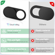 CloudValley Laptop Camera Cover Slide, Metal 0.023 Inch Ultra-Thin, 2 Packs | Web Webcam Cover for MacBook Pro / Air, Laptop, iMac, iPad, iPhone 8/7, Computer Accessories, Privacy Protection, Black
