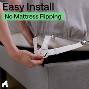 GORILLA GRIP Patented Fitted Bed Sheet Holders for Corners, 4 Pack White | Adjustable Elastic Fasteners with Straps with Metal Clips, Keeps in Place Bedding Sheets, Tight Suspenders for Mattress