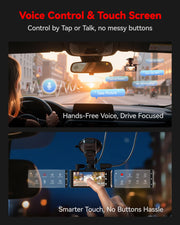REDTIGER 4K STARVIS 2 Dashcam Front Rear, 5GHz WiFi 20MB/s, Free 128GB Card | Voice Control, Touch Screen, GPS, Loop Recording, Parking Mode, Audio Recording, WDR Night Vision, Supercapacitor(F7N Touch)