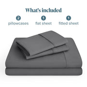 Bare Home Queen Sheet Set - 1800 Ultra-Soft (Queen, Grey) | Deep Pockets 6 to 15 Inches, Breathable, Hypoallergenic, Hotel Luxury, Easy Fit, Soft, All-Season
