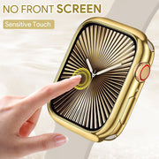 JR.DM 40mm Soft Flexible TPU Case Compatible for Apple Watch Series 6/5/4/SE Touchable Screen Lightweight Anti-Scratch All-Around Protector Thin Guard Shockproof Cover Shiny Bumper for iWatch, Gold