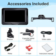 HD 1080P Backup Camera Plug & Play: Fast 60FPS Smooth Real-Time Clear View | 25-Minute Easy to Install, Monitor Easy Setup, Bright and Clear Night Vision, Dustproof & Weatherproof for Cars Trucks SUVs