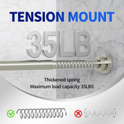 Mcrbeay Shower Curtain Rod, 1" Diameter Heavy Duty Tension Shower Rod | Adjustable 28-74 inch Non Slip No Drill Spring Tension Rod For Bathroom, Shower Stall, No Rust, Brushed Nickel