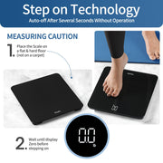 Vitafit Bathroom Scale for Body Weight Accuracy 0.1lb, Weight Scale 400lb | Professional Factory Since 2001 Digital Weighing Scales for Weight, Step On and 3xAAA Included, LED, Spray Silver Black